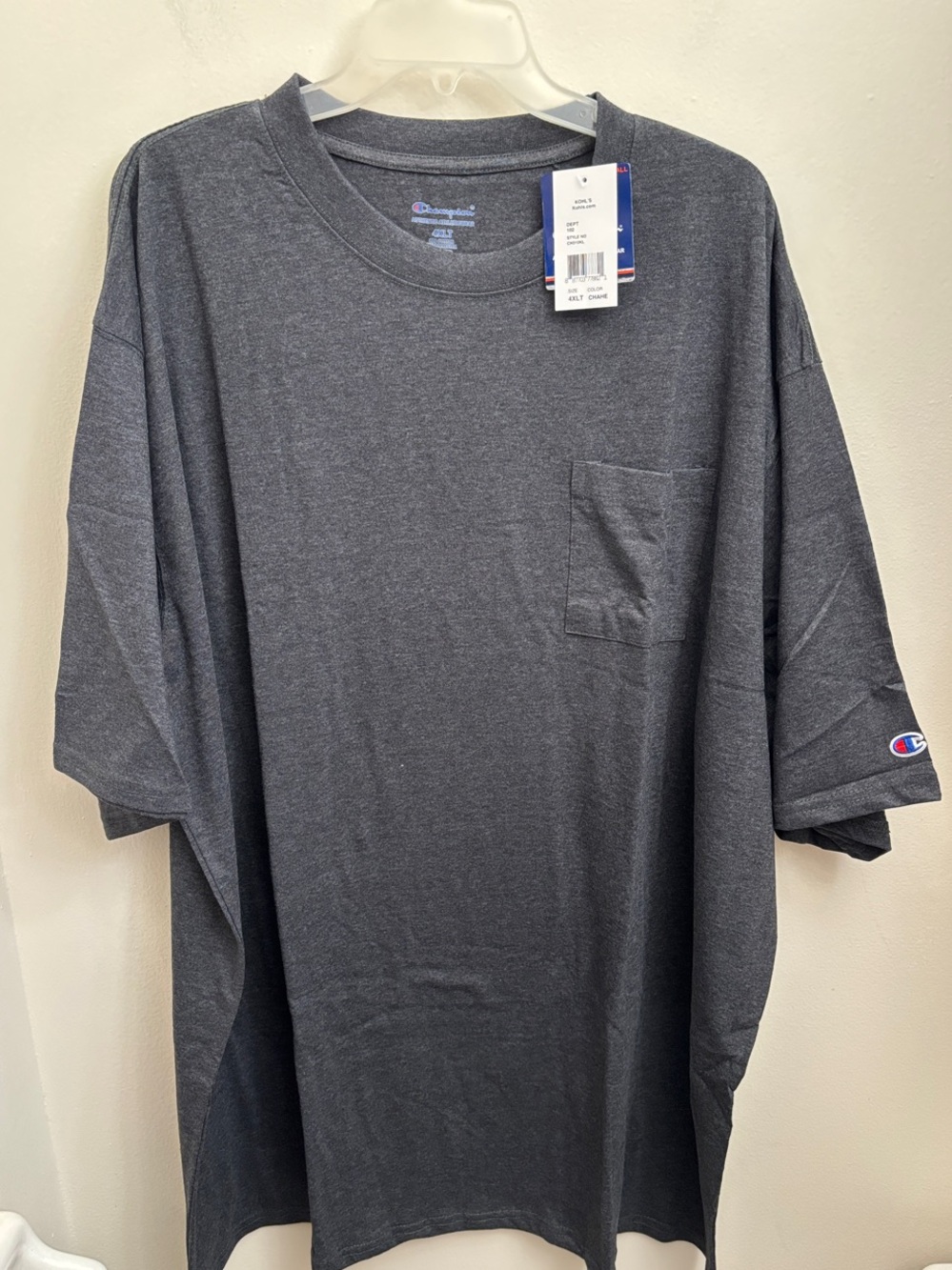 Champion Short-Sleeve Pocket T-Shirt - Charcoal